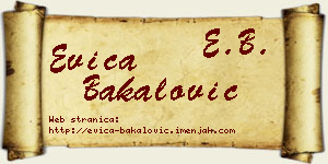Evica Bakalović vizit kartica